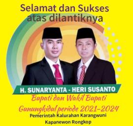 Selamat atas terlantiknya Bupati dan Wakil Bupati Gunungkidul