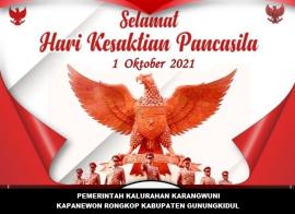 Selamat Hari Kesaktian Pancasila Tahun 2021